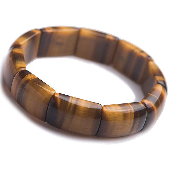 Natural Tiger's Eye Stone Braided Bracelet Bangle for Protection Anxiety Relief - Picture 4 of 5